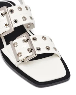Hot Therapy Shoes Elemental Slingback Flat Sandal Patent White