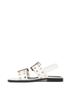 Hot Therapy Shoes Elemental Slingback Flat Sandal Patent White