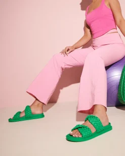 Outlet Therapy Shoes Evil Flat Sandal Green