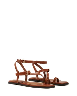 Clearance Therapy Shoes Gerry Sandal Dark Tan Burnished DarkTan