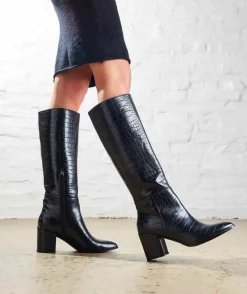 Discount Therapy Shoes Julia Tall Boot Black Croc blackcroc