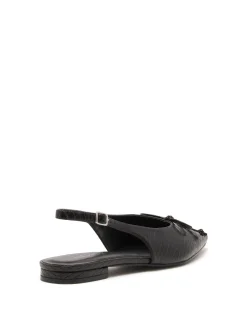 Fashion Therapy Shoes Lavin Slingback Ballet Flat Snake Black