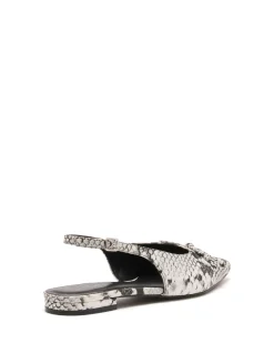 Hot Therapy Shoes Lavin Slingback Ballet Flat Snake Black/white