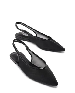 Clearance Therapy Shoes Lazer Slingback Ballet Flat Patent Black