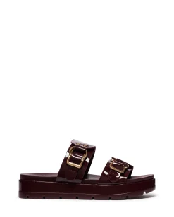 Hot Therapy Shoes Litmus Flatform Sandals Patent Cherry