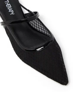Fashion Therapy Shoes Lourdes Pointed Flat Mesh Black