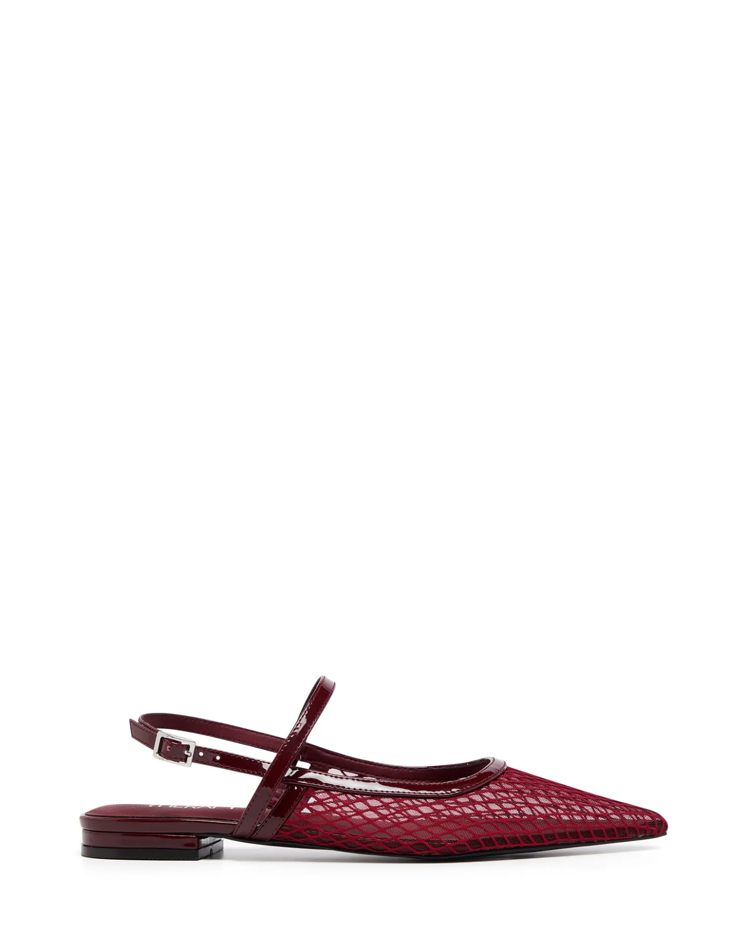 Fashion Therapy Shoes Lourdes Pointed Flat Mesh Cherry