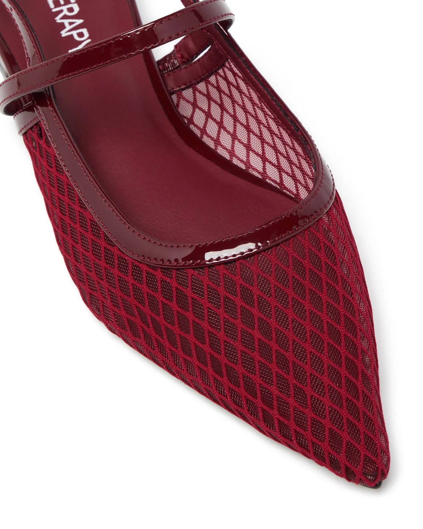 Fashion Therapy Shoes Lourdes Pointed Flat Mesh Cherry