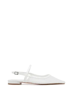New Therapy Shoes Lourdes Pointed Flat Mesh White