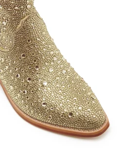 Fashion Therapy Shoes Majesty Cowboy Boot Rhinestones Gold