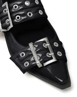Outlet Therapy Shoes Matilda Pointed Flat Patent Black