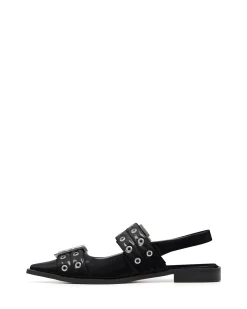 Outlet Therapy Shoes Matilda Pointed Flat Patent Black