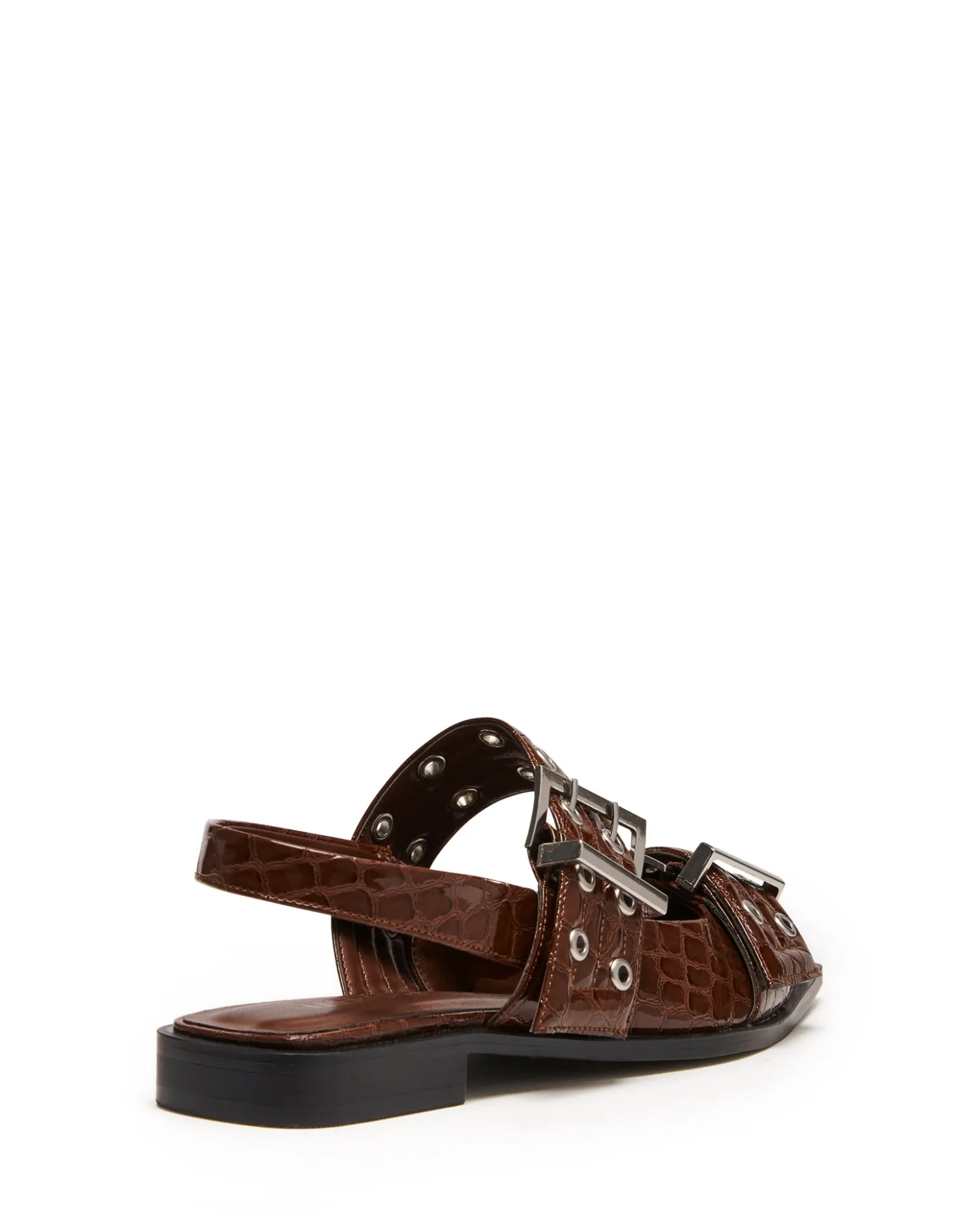Hot Therapy Shoes Matilda Pointed Flat Patent Croc Chocolate