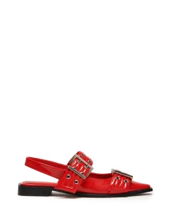 Outlet Therapy Shoes Matilda Pointed Flat Patent Red