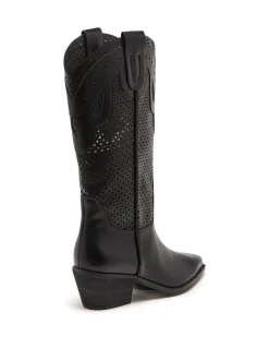 Hot Therapy Shoes Maxine Cowboy Boot Tumbled Black