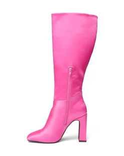 Fashion Therapy Shoes Muse Tall Boot Satin Pink