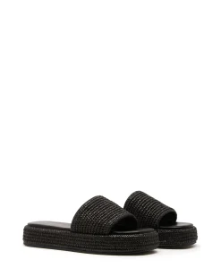 Sale Therapy Shoes Retro Flatform Sandal Raffia Black