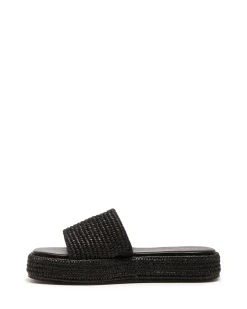 Sale Therapy Shoes Retro Flatform Sandal Raffia Black