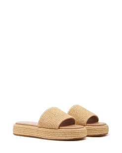 Fashion Therapy Shoes Retro Flatform Sandal Raffia Natural