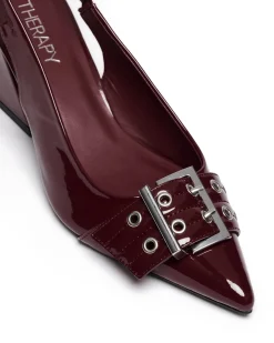 Discount Therapy Shoes Slay Slingback Pump Patent Cherry